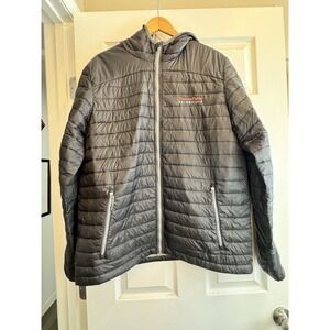 Trimark Mens Black Lightweight Down Puffer Jacket Size L Thermofisher Embroid